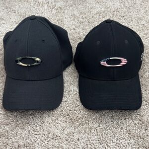 Oakley Black Caps with Logo Accents x 2